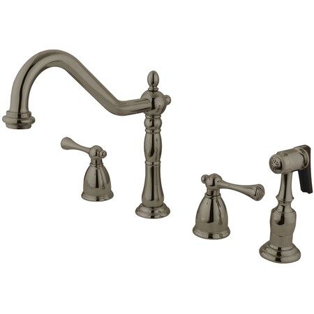 Kingston Brass Widespread Kitchen Faucet, Brushed Nickel KB7798BLBS